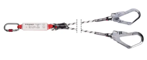 CAMP - Cordino doppio o a Y con assorbitore, moschettone e connettori 190cm